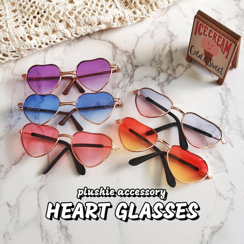 Plush Doll Heart Glasses Accessory